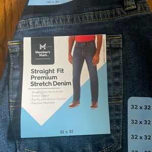 Blue Straight Fit Premium Stretch Jeans